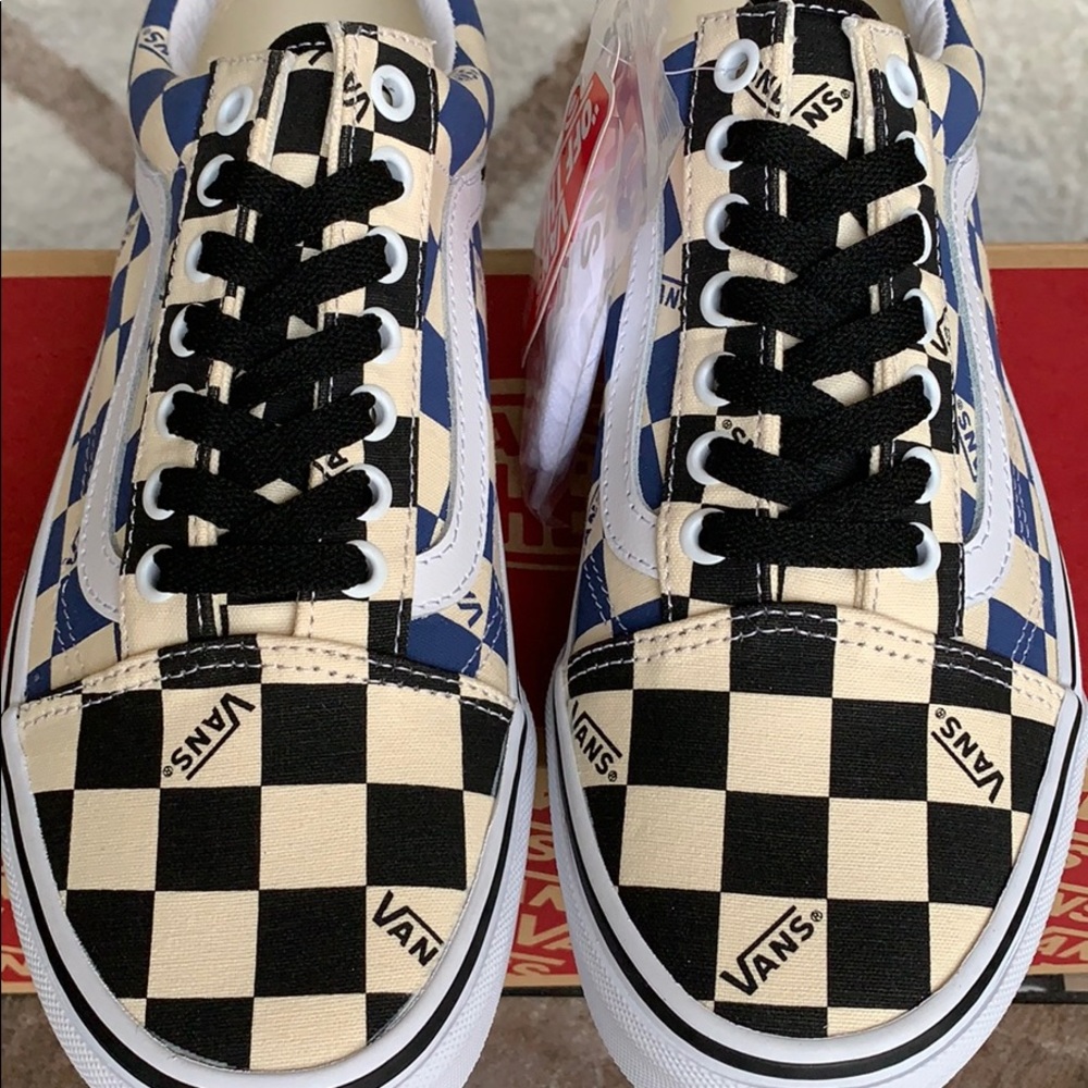 •VANS OLD SKOOL BIG CHECK black/navy women’s - Picture 13 of 16